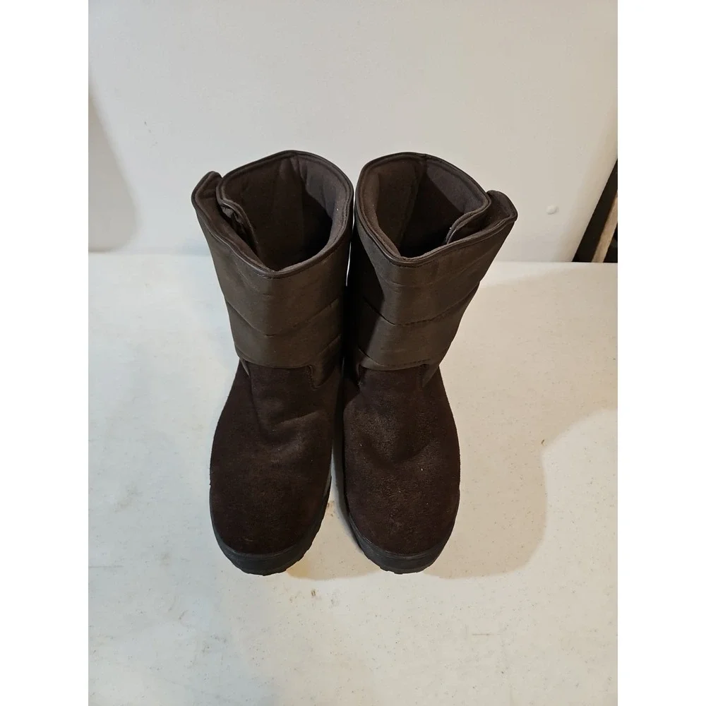 Lands End Winter Boots Women 9.5 B Brown‎ Casual Everyday Walking Ex. Condition